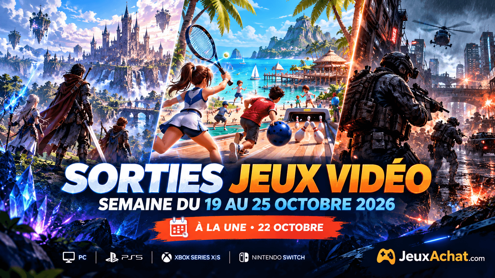Sorties jeux vidéo du 22 octobre 2026 : les nouveautés de la semaine