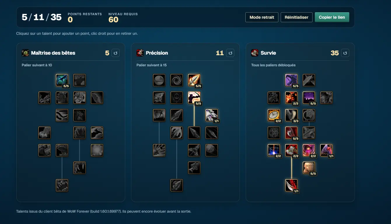 WoW Forever : le Chasseur Survie se réinvente avec les nouveaux talents